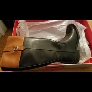 Tommy Hilfiger two tone riding boots 6.5 wide calf